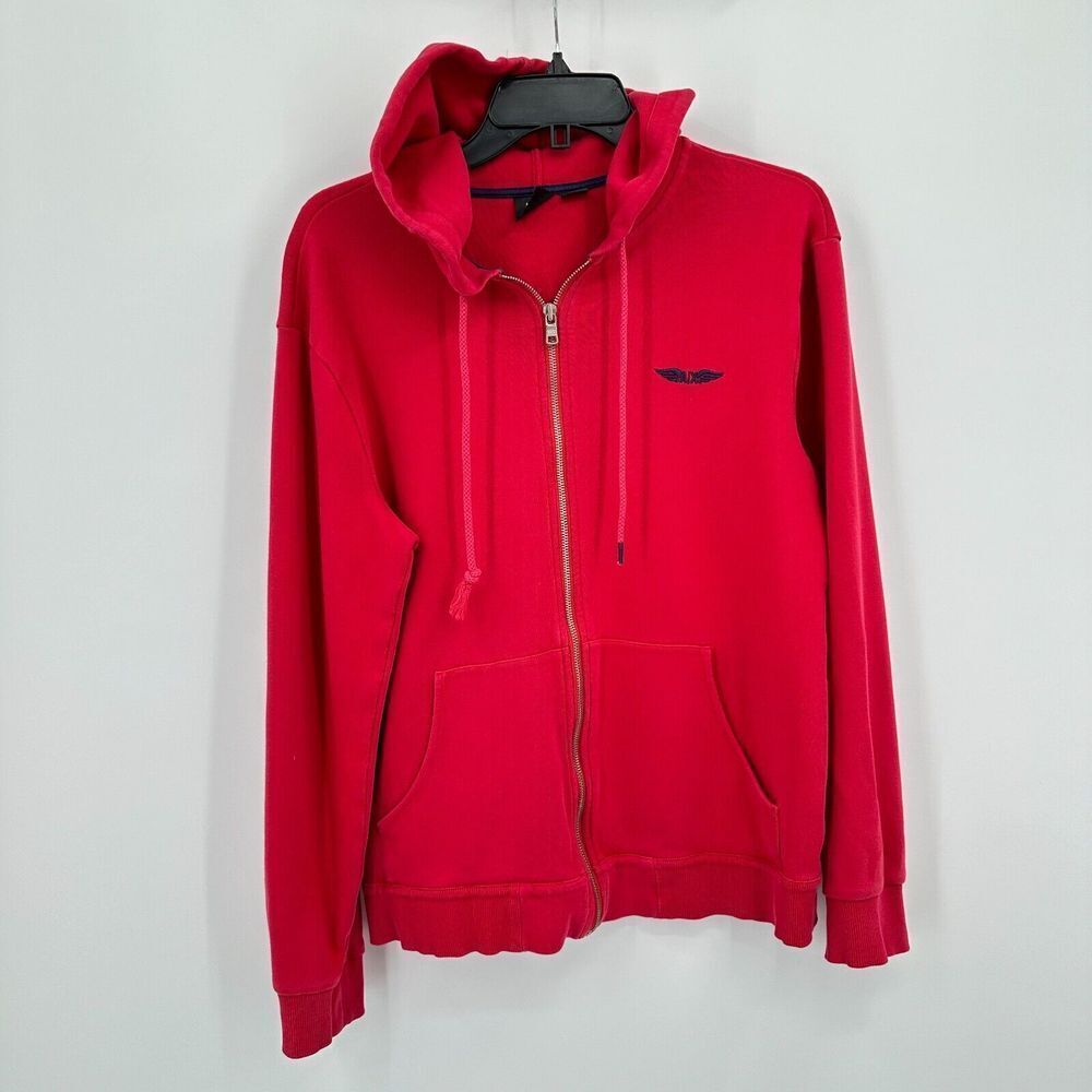 Armani Exchange Hoodie Mens Medium Red Activewear Designer Loungewear Luxury